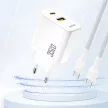 Dudao A27 MaxC 35W GaN hálózati töltő és USB-C kábel, fehér
