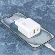 Dudao A27 MaxC 35W GaN hálózati töltő és USB-C kábel, fehér