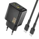 Dudao A27 MaxC 35W GaN hálózati töltő és USB-C kábel, fekete