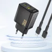 Dudao A27 MaxC 35W GaN hálózati töltő és USB-C kábel, fekete