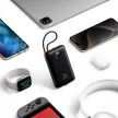 VEGER powerbank 20000 mAh beépített kábellel Type C / Lightning PD QC3.0 35W K2 (W2068), fekete