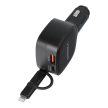 VEGER autós töltő USB C + kábel USB C / Lightning QC PD 84W CC89, fekete