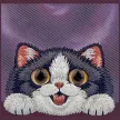 Nimmy Big Eyed Lying Cream Cat MagSafe iPhone 18 Pro / 17 Pro tok, lila