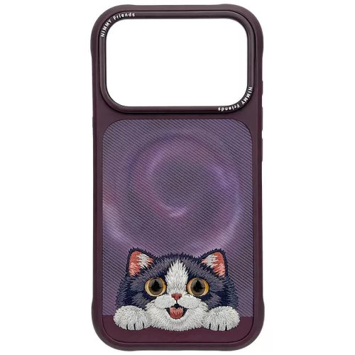 Nimmy Big Eyed Lying Cream Cat MagSafe iPhone 18 Pro Max / 17 Pro Max tok, lila