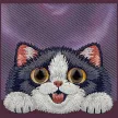 Nimmy Big Eyed Lying Cream Cat MagSafe iPhone 18 Pro Max / 17 Pro Max tok, lila