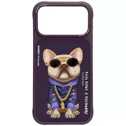 Nimmy Glasses Cool Dog iPhone 18 Pro / 17 Pro tok, lila