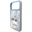 Nimmy Big Eyed Silver Shaded Cat iPhone 18 Pro / 17 Pro tok, szürke
