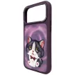 Nimmy Big Eyed Cream Cat iPhone 18 Pro / 17 Pro tok, lila