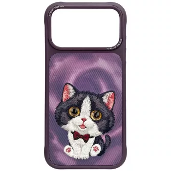   Nimmy Big Eyed Cream Cat iPhone 18 Pro Max / 17 Pro Max tok, lila
