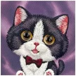 Nimmy Big Eyed Cream Cat iPhone 18 Pro Max / 17 Pro Max tok, lila
