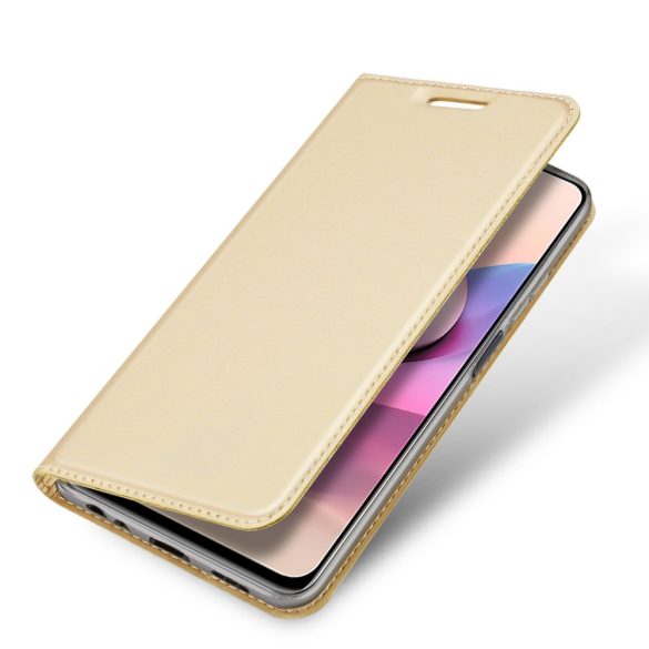Dux Ducis Skin Pro Xiaomi Redmi Note 10/Note 10S oldalra nyíló tok, arany