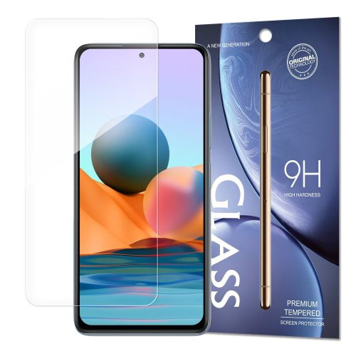 Xiaomi Redmi Note 10/Note 10S kijelzővédő edzett üvegfólia (tempered glass) 9H keménységű (nem teljes kijelzős 2D sík üvegfólia), átlátszó