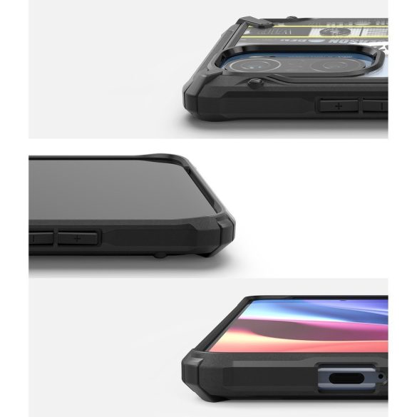 Ringke Fusion X Design Cross Xiaomi Redmi K40/K40 Pro/K40 Pro Plus/Poco F3 hátlap, tok, mintás, fekete