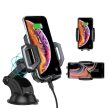 Choetech T521-S Car Cockpit Charger 10W univerzális autós telefontartó és QI indukciós vezetéknélküli töltő szélvédőre és műszerfalra, 1m UCB-C kábellel, fekete