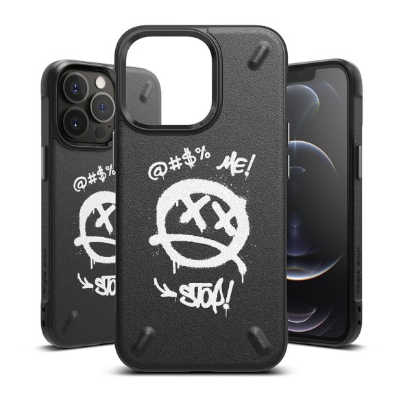 Ringke Onyx Design Durable Graffiti iPhone 13 Pro hátlap, tok, mintás, fekete
