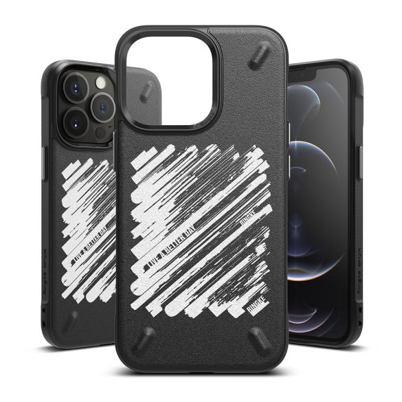 Ringke Onyx Design Durable Paint iPhone 13 Pro hátlap, tok, mintás, fekete