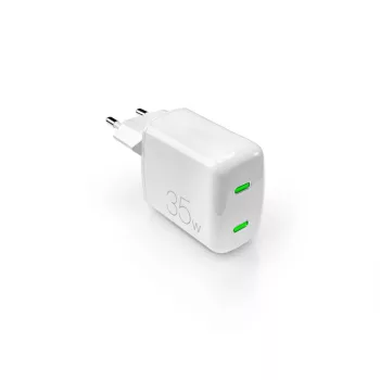 Puro MiniPro 35W GaN 2xUSB-C hálózati töltő, fehér