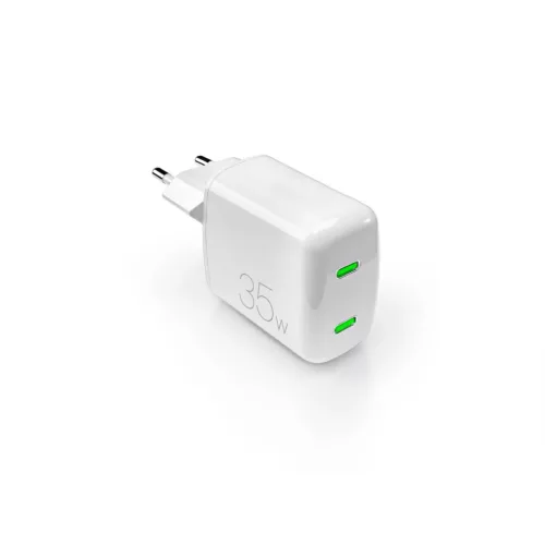 Puro MiniPro 35W GaN 2xUSB-C hálózati töltő, fehér
