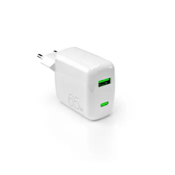 Puro 65W GaN USB-A USB-C hálózati töltő, fehér