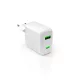 Puro 65W GaN USB-A USB-C hálózati töltő, fehér