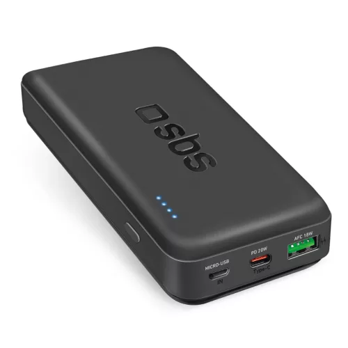 Powerbank SBS TTBB20000PD20K 20000 mAh 20W PD USB-C, USB-A, Micro-USB, fekete