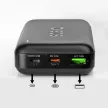 Powerbank SBS TTBB20000PD20K 20000 mAh 20W PD USB-C, USB-A, Micro-USB, fekete