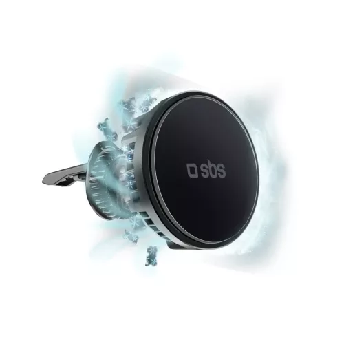 SBS TESUPFANWIR15W 15W vezeték nélküli töltésre képes autós telefontartó hűtéssel, fekete