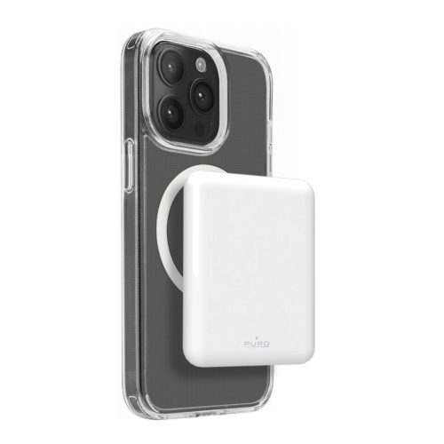Puro Power Mag 5000mAh Powerbank with MagSafe USB-C, fehér