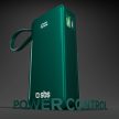 Powerbank SBS 10000 mAh 20W beépített USB-C kábel, digitális kijelző, zöld