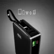 Powerbank SBS 20000 mAh 20W beépített USB-C kábel, digitális kijelző, fekete