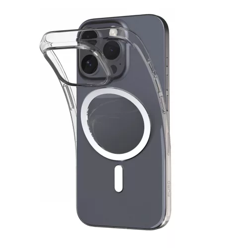 Puro 03 Mag MagSafe Silicone Case iPhone 16 Pro tok, átlátszó