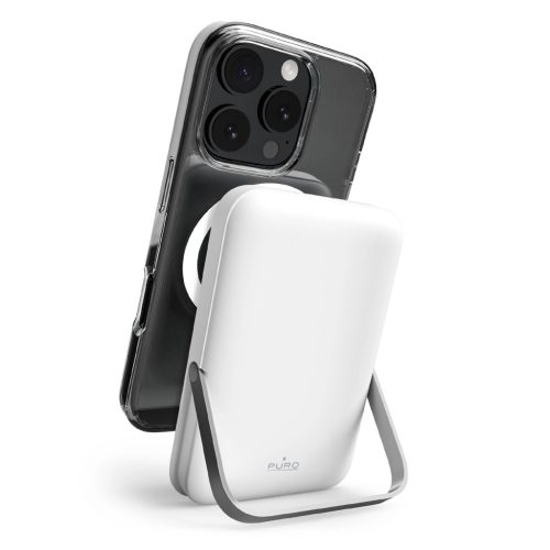 Puro 10000mAh MagSafe Wireless Power Bank with Aluminum Stand, fehér