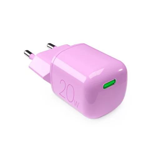 Puro 20W GaN USB-C hálózati töltő, rózsaszín
