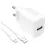 Puro PROLITE 10W USB-A hálózati töltő + USB-A - USB-C kábel 1.2m, fehér
