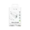 Puro PROLITE 30W USB-A / USB-C hálózati töltő + USB-C - USB-C kábel 1.2m, fehér