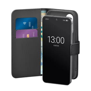   Puro Booklet Case with Flip and Wallet Samsung Galaxy S25 tok, fekete