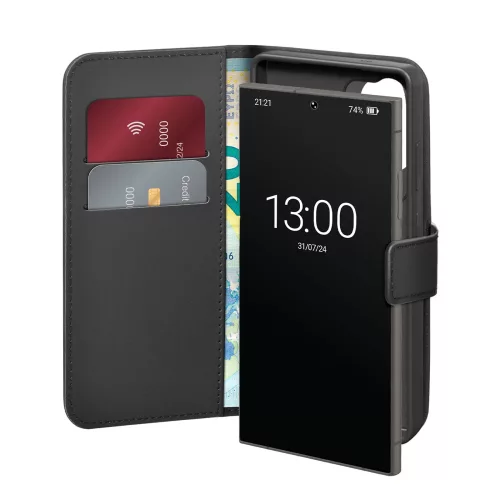 Puro Booklet Case with Flip and Wallet Samsung Galaxy S25 Ultra tok, fekete