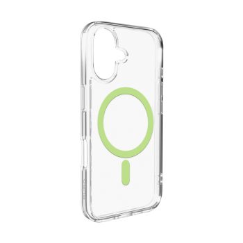   Puro Lite Mag TPU+PC Case MagSafe iPhone 17 tok, átlátszó zöld gyűrűvel