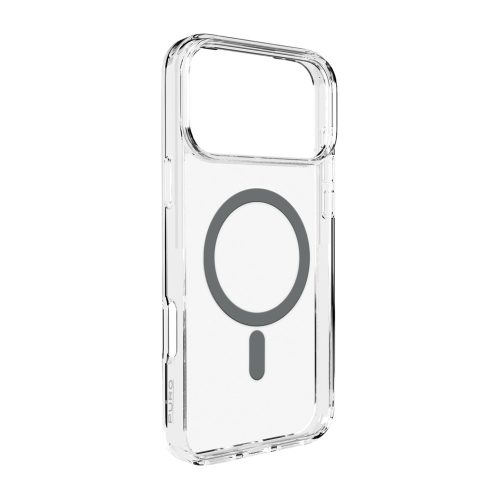 Puro Lite Mag TPU+PC Case MagSafe iPhone 17 Pro Max tok, átlátszó szürke gyűrűvel