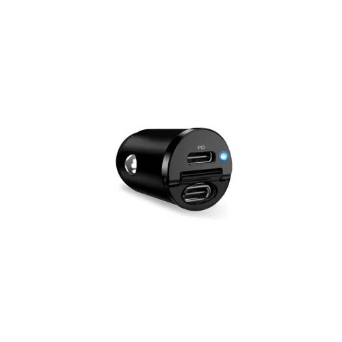 Puro Mini 30W Power Delivery 2 x USB-C autós töltő, fekete