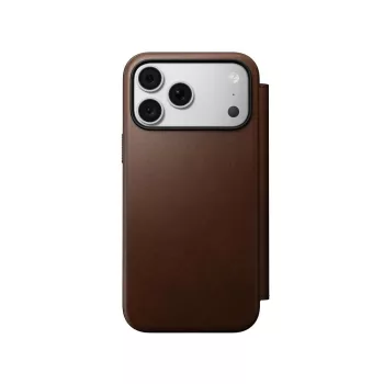   Nomad leather MagSafe (Modern Leather Folio Ecco Leather) iPhone 18 Pro Max / 17 Pro Max tok, barna