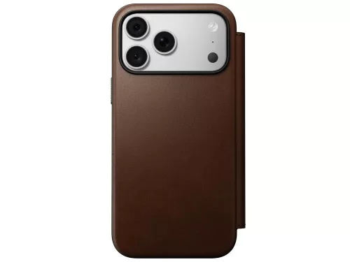 Nomad leather MagSafe (Modern Leather Folio Ecco Leather) iPhone 18 Pro Max / 17 Pro Max tok, barna