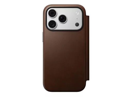 Nomad leather MagSafe (Modern Leather Folio Ecco Leather) iPhone 18 Pro / 17 Pro tok, barna