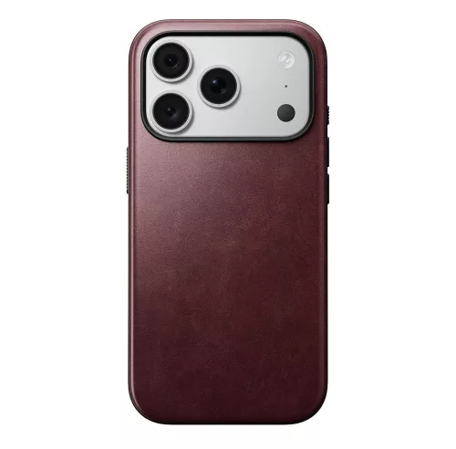 Nomad leather MagSafe (Modern Leather Horween Leather) iPhone 18 Pro / 17 Pro tok, bordó