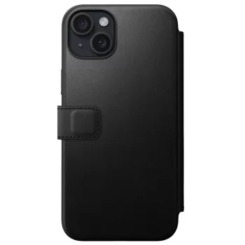   Nomad Modern Leather Folio iPhone 15 Plus 6,7" tok, fekete