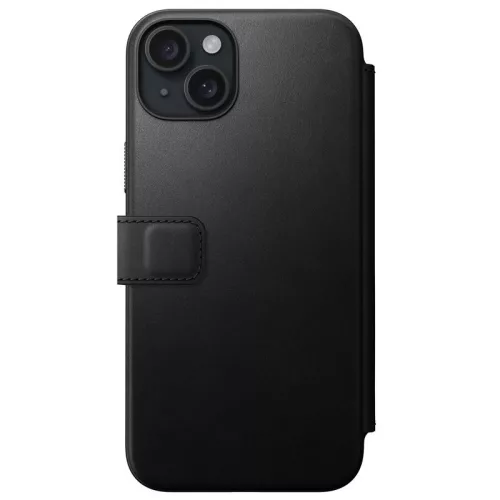 Nomad Modern Leather Folio iPhone 15 Plus 6,7" tok, fekete