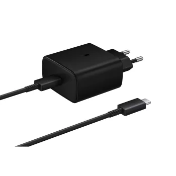   Samsung EP-TA845EWE 45W Wall Charger USB-C Cable Samsung EP-DW767JWE 45W 1.8m (OOB Bulk Replacement Packaging), hálózati töltő, fekete