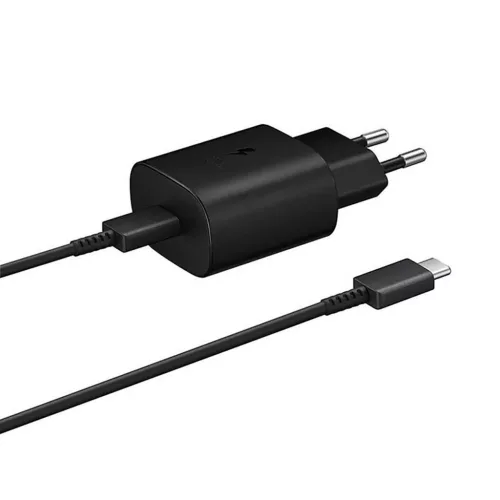 Samsung 25W EP-TA800EBE USB-C hálózati töltő with Samsung EP-DA705BBE USB-C / USB-C kábel, fekete
