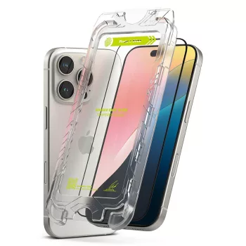   RINGKE EASY SLIDE 2-PACK IPHONE 16 PRO edzett üvegfólia, fekete