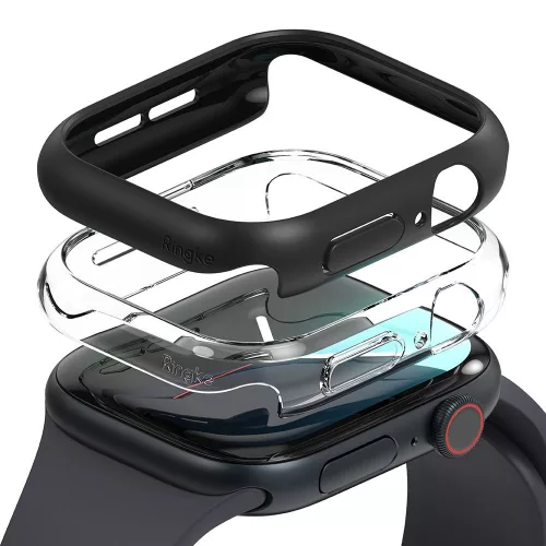 RINGKE SLIM 2-PACK APPLE WATCH 10 (46 MM) CLEAR & MATTE tok, fekete